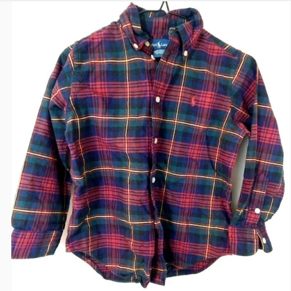 Ralph Lauren Boys Plaid Oxford Shirt